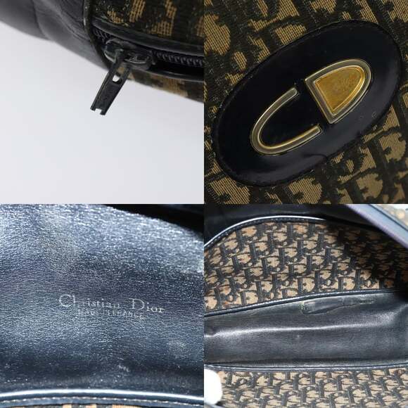 DIOR Trotter Canvas Hand Bag Navy Gold - Picture 11 of 12